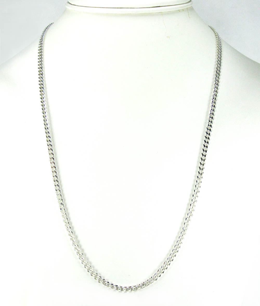 925 sterling silver miami link chain 18-26 inches 2.50mm