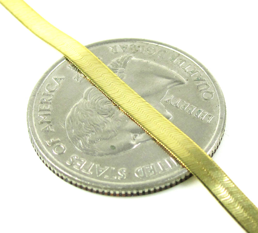 10k yellow gold herringbone chain 18-22 inch 3.50mm