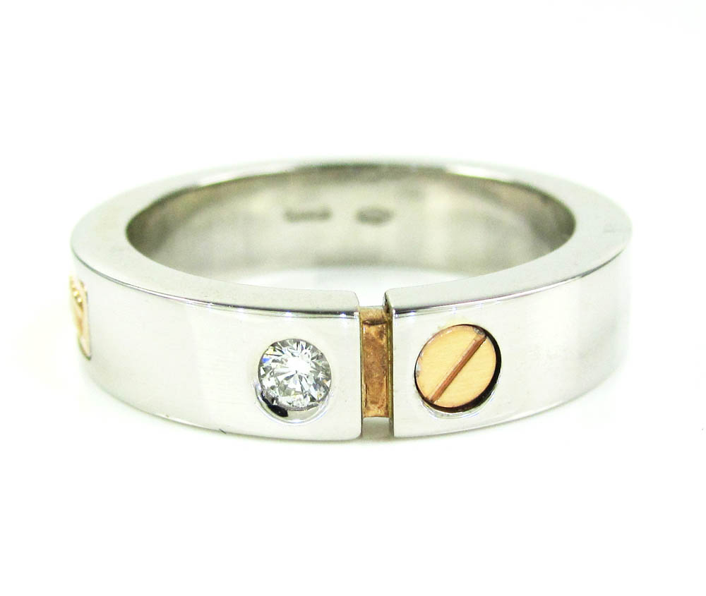 Baraka 18k rose & white gold diamond wedding band 0.08ct