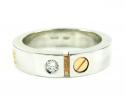 Baraka 18k rose & white gold diamond wedding band 0.08ct
