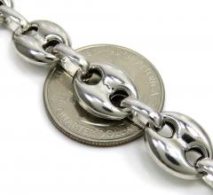 925 white sterling silver gucci link chain 16-36 inch 11mm