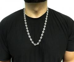 925 white sterling silver gucci link chain 16-36 inch 11mm