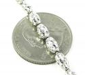 14k white gold diamond cut oval bead chain 24 inch 4mm