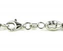 14k white gold diamond cut oval bead chain 24 inch 4mm
