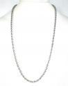 14k white gold diamond cut oval bead chain 24 inch 4mm