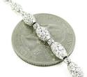 14k white gold diamond cut oval bead chain 24 inch 4mm