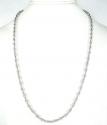 14k white gold diamond cut oval bead chain 24 inch 4mm