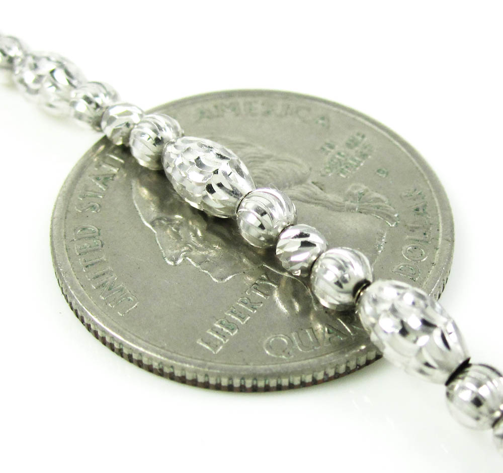 14k gold diamond cut oval bead chain 30 inch 4mm