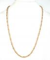 14k gold diamond cut oval bead chain 30 inch 4mm