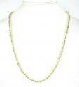 14k gold diamond cut oval bead chain 30 inch 4mm