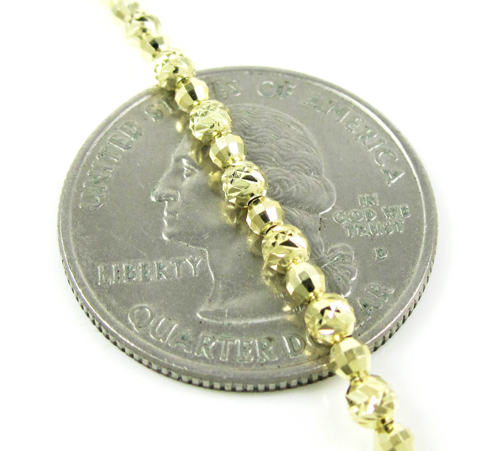 14k gold diamond cut ball bead chain 30 inch 2.75mm