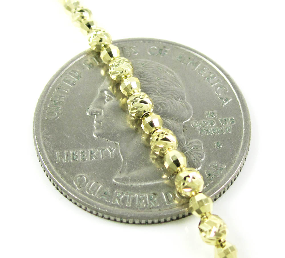 14k gold diamond cut ball bead chain 30 inch 2.75mm - Image 2