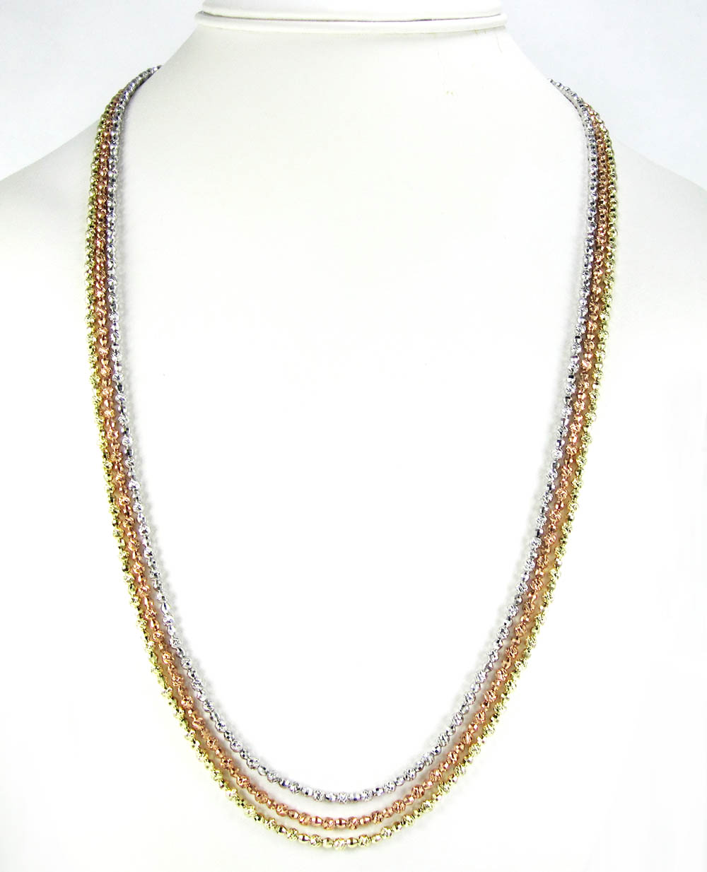 14k gold diamond cut ball bead chain 30 inch 2.75mm - Image 5