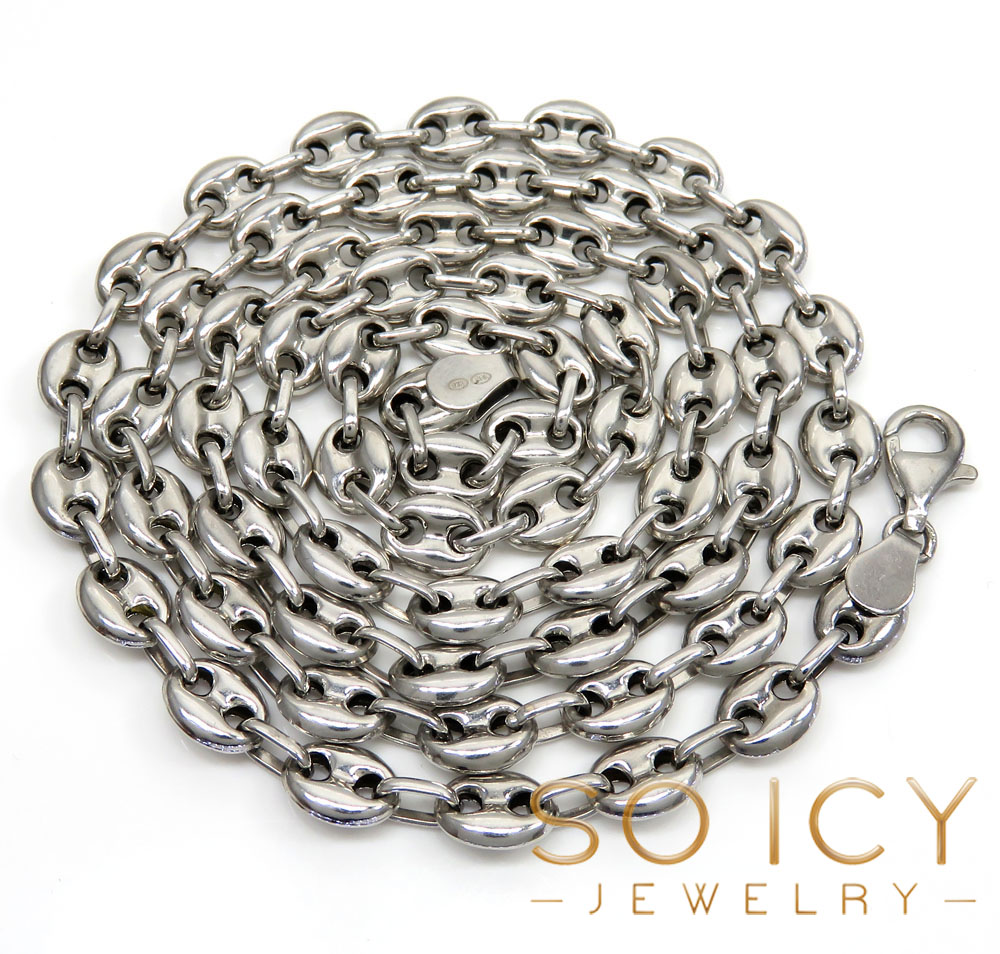 14k white gold gucci link chain 28 inch 7mm - Image 2