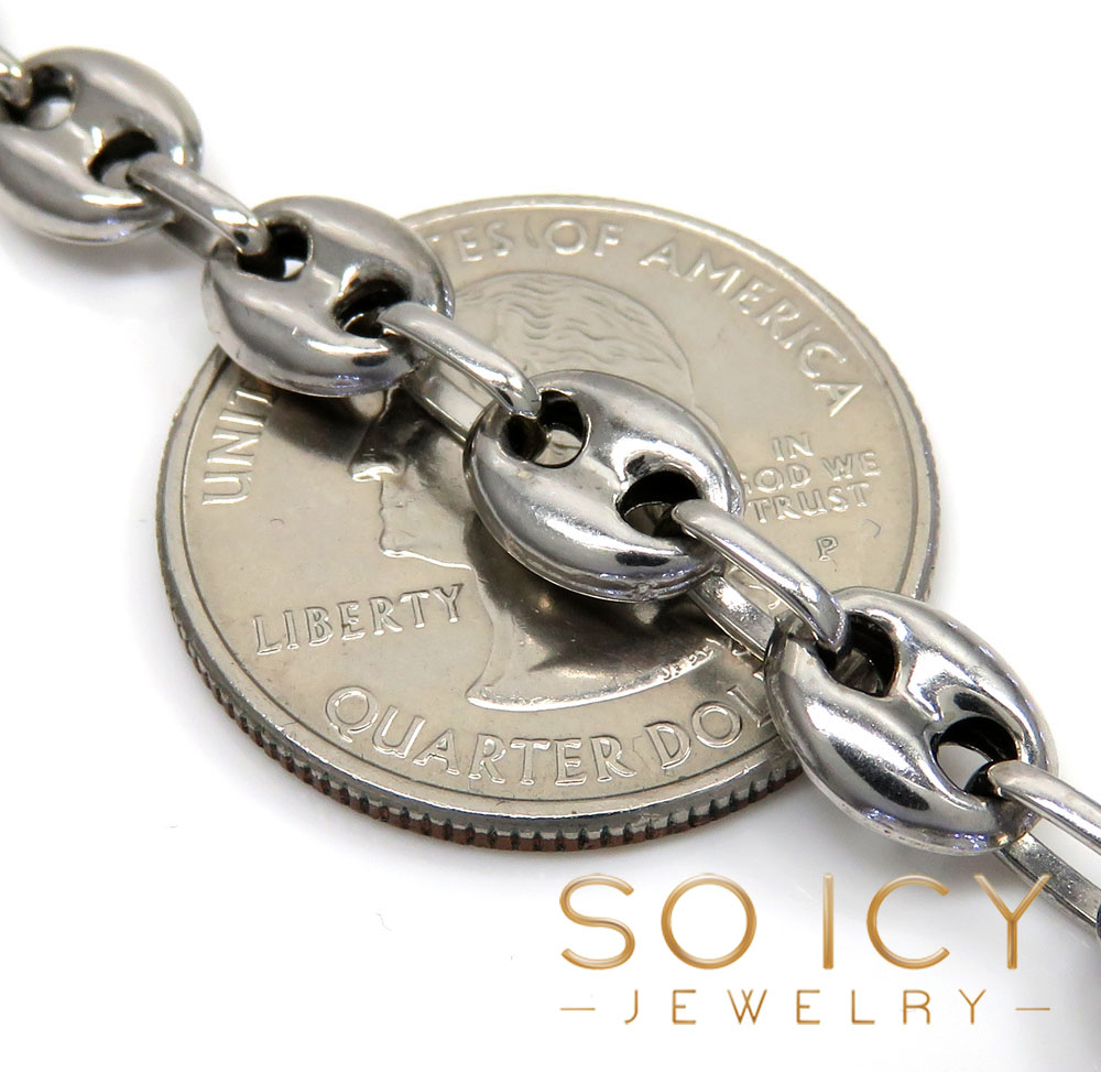 14k white gold gucci link chain 28 inch 7mm - Image 3