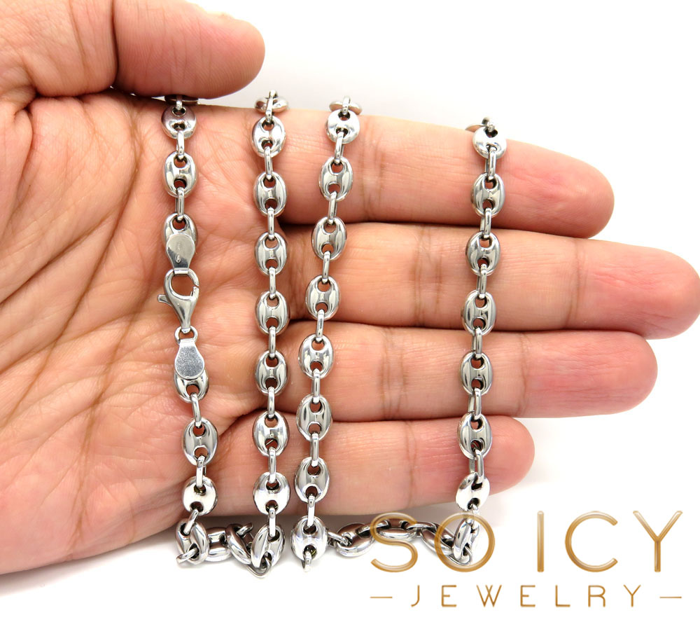 14k white gold gucci link chain 28 inch 7mm - Image 5