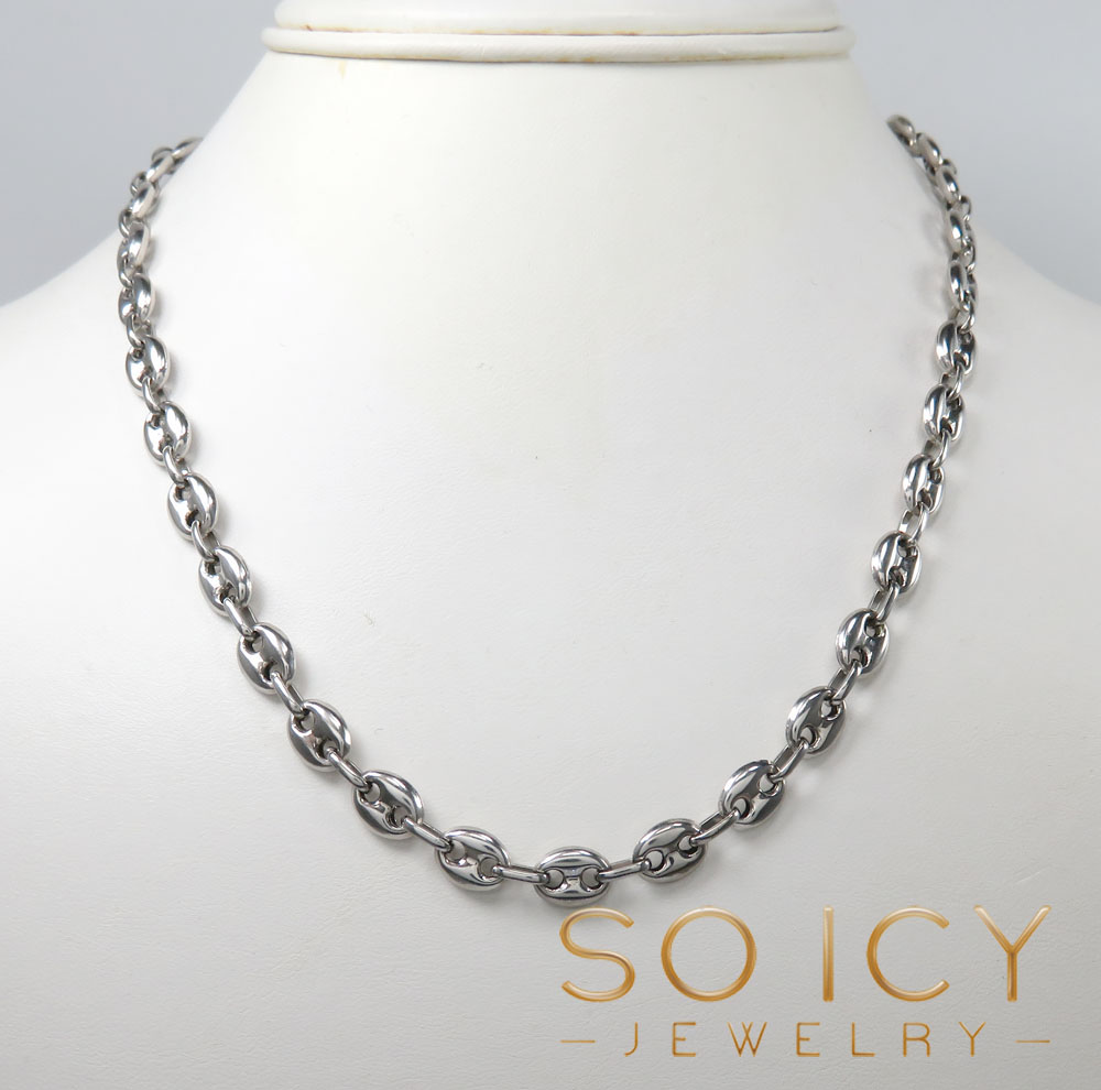 14k white gold gucci link chain 28 inch 7mm 