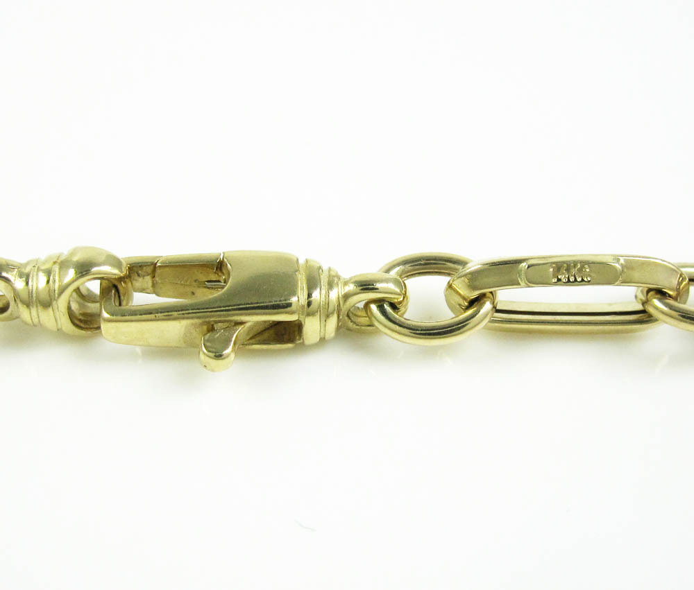 14k two tone gold fancy link chain 30 inch 5.25mm 
