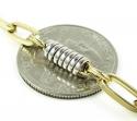14k two tone gold fancy link chain 30 inch 5.25mm