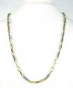 14k two tone gold fancy link chain 30 inch 5.25mm 