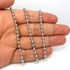 14k white gold smooth ball link chain 20-30 inch 4mm