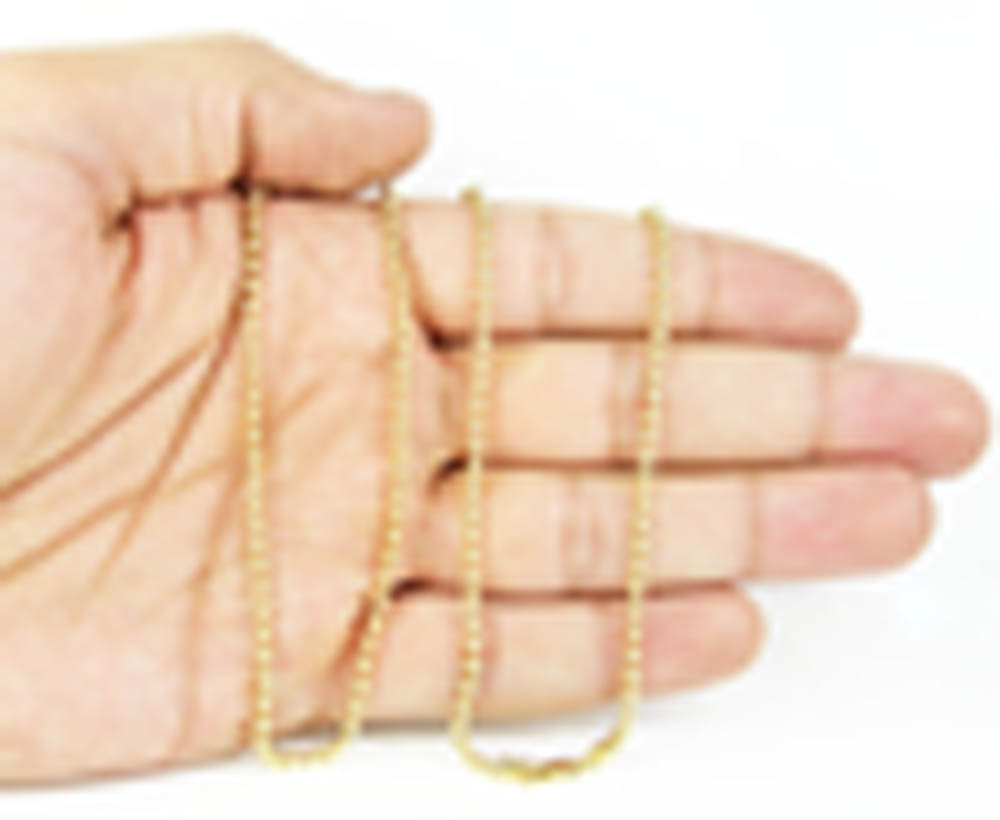 14k yellow gold smooth ball link chain 20-26 inch 2.5mm - Image 4