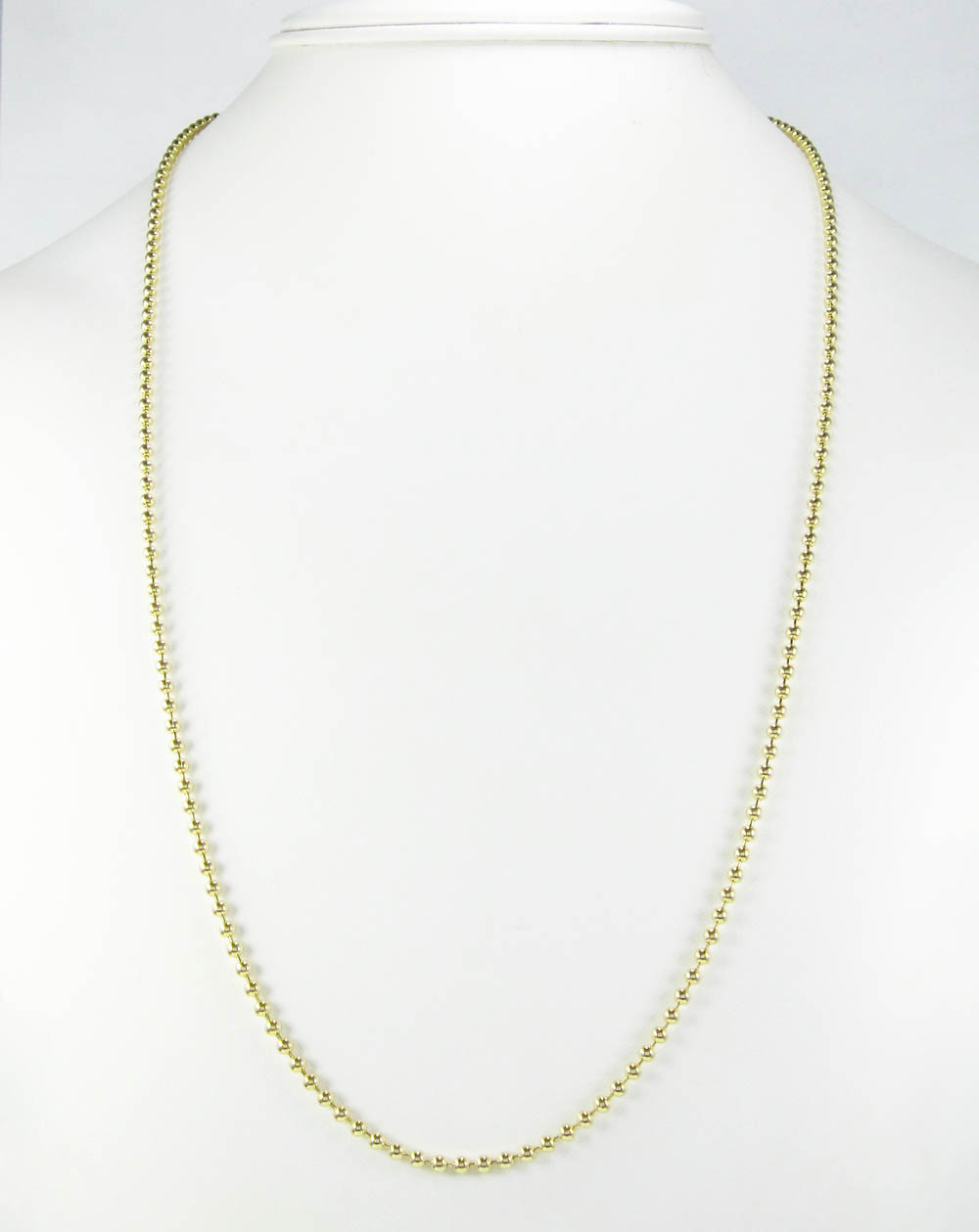 14k yellow gold smooth ball link chain 20-26 inch 2.5mm