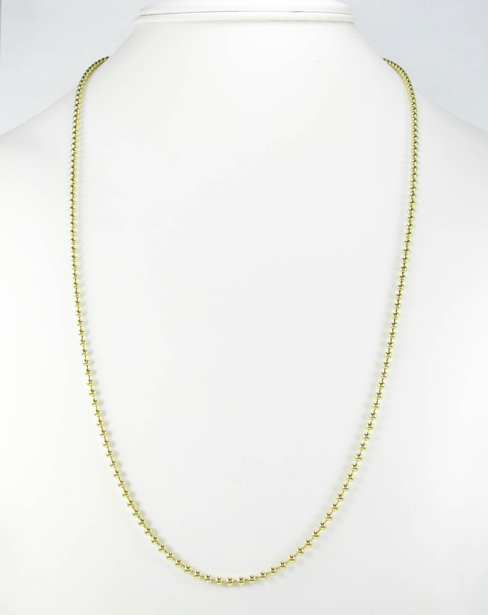 14k yellow gold smooth ball link chain 20-26 inch 2.5mm - Image 5