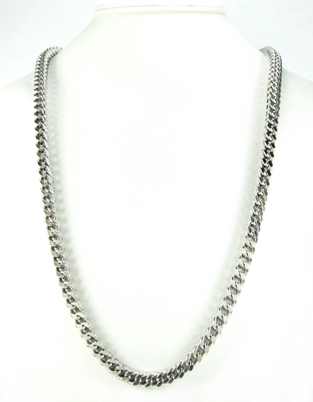 10k white gold franco link chain 26-36 inch 6.5mm
