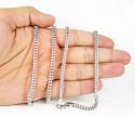 10k white gold diamond cut franco link chain 20-30 inch 3.7mm