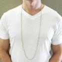 10k white gold smooth cut franco link chain 20-30 inch 3mm
