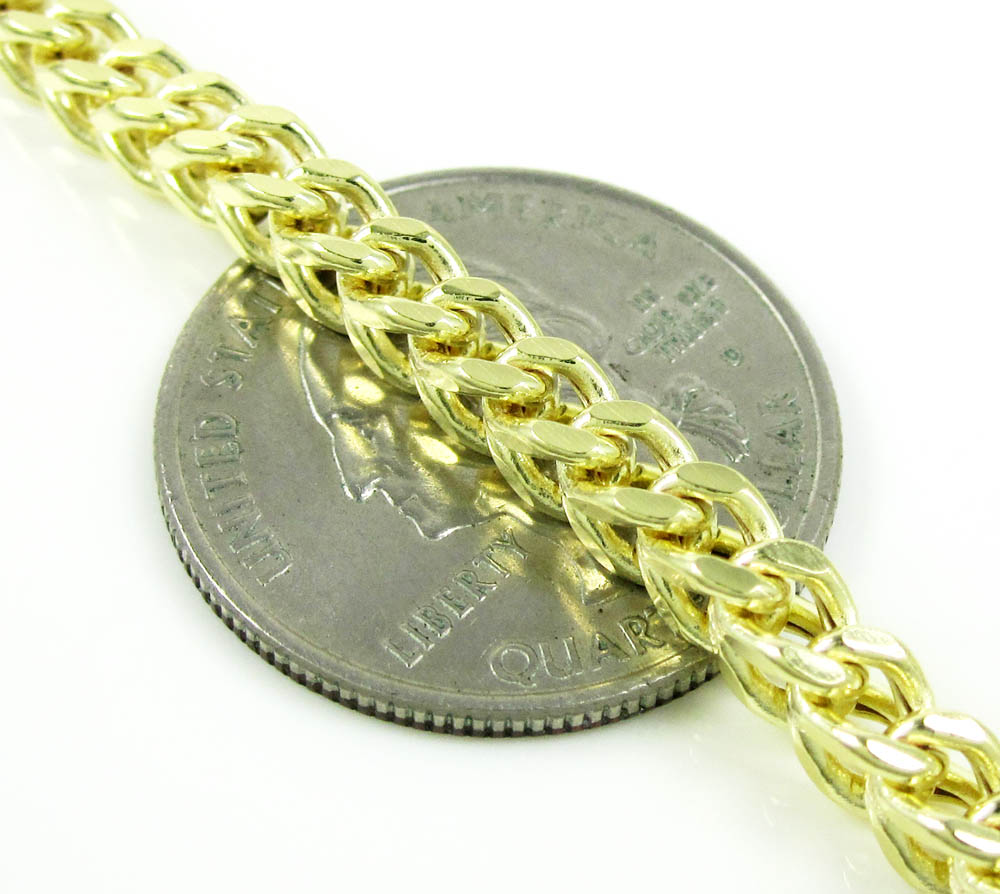 10k yellow gold smooth cut franco link chain 18-26