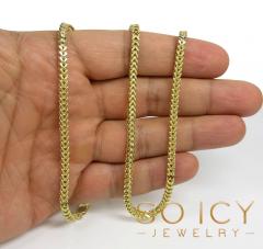 10k yellow gold smooth cut franco link chain 20-26 inch 3.50mm