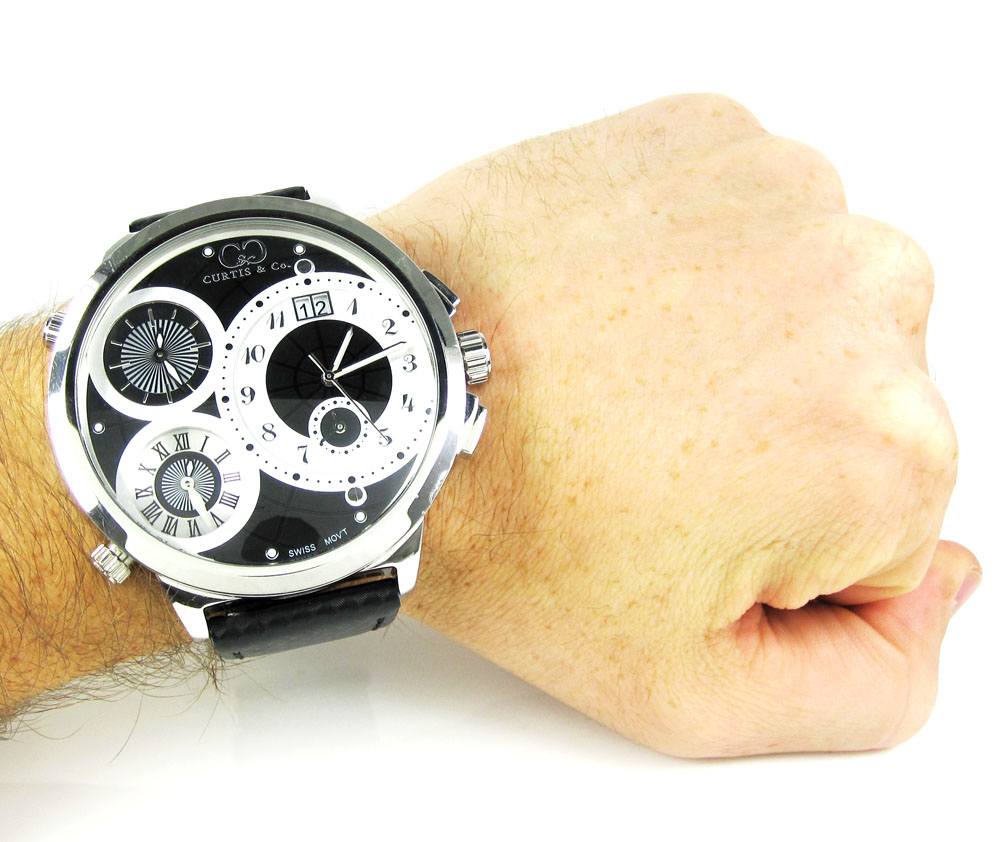 Curtis & co white stainless steel mens watch 4 time zone  - Image 5