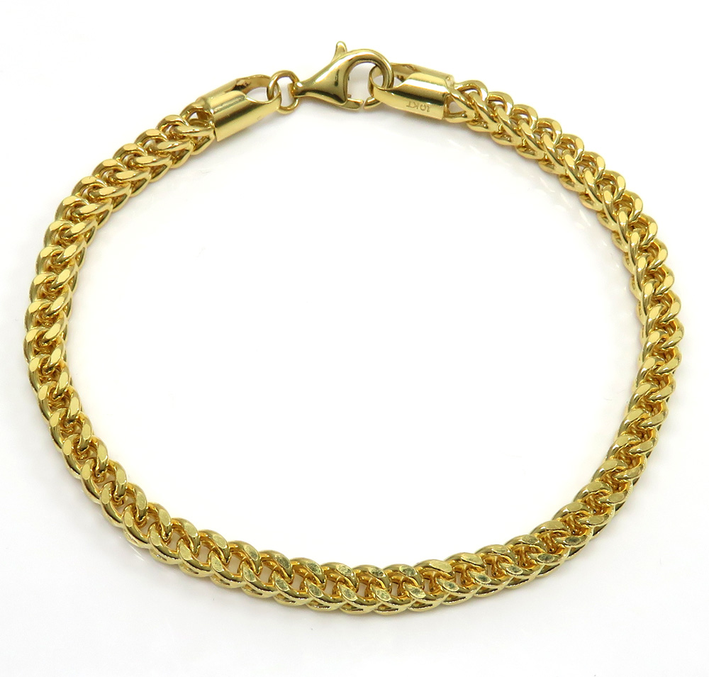 10k yellow gold smooth cut franco bracelet 8.50 inch 4.5mm 