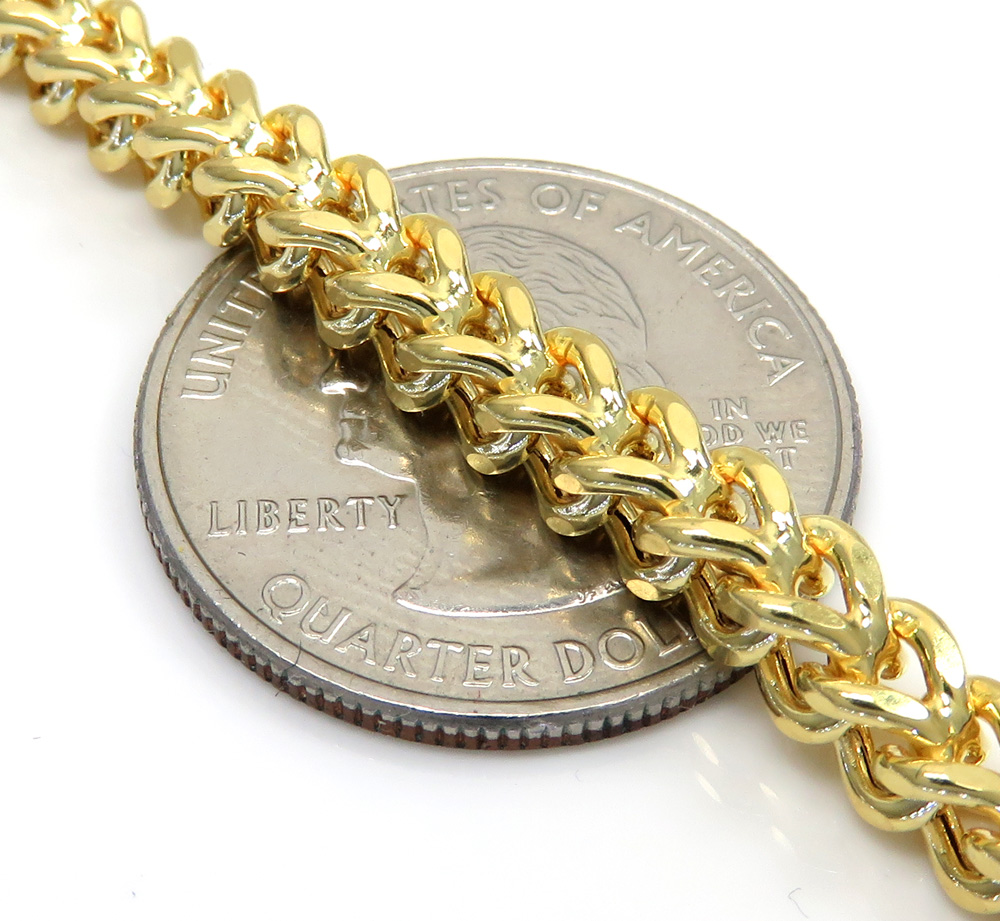 10k yellow gold smooth cut franco bracelet 8.50 inch 4.5mm - Image 4