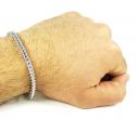 10k white gold diamond cut franco bracelet 8.5 inch 4.3mm 