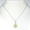 10k solid two tone gold free mason g pendant 