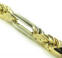 14k two tone gold smooth cut figarope link chain 22-26 inch 4mm