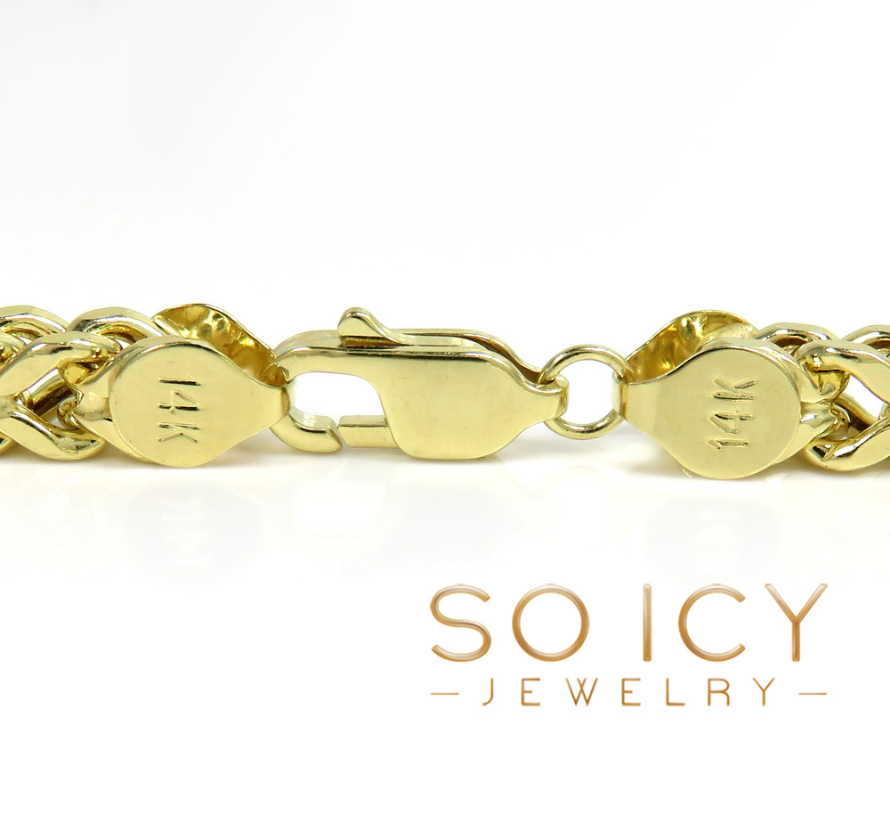 14k yellow gold smooth cut franco link chain 20-26 inch 5.50mm