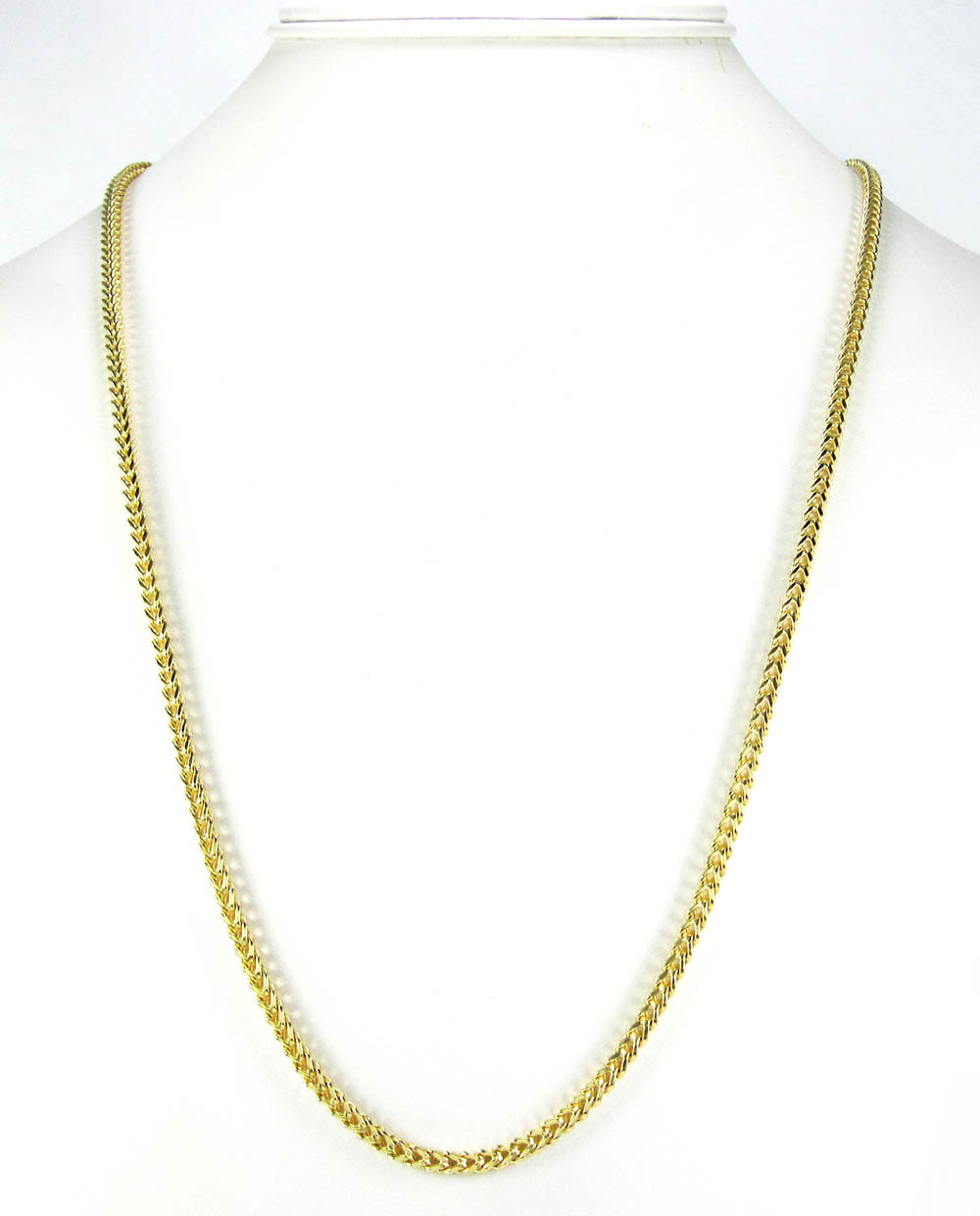 14k yellow gold smooth cut franco link chain 22-34 inch 3mm