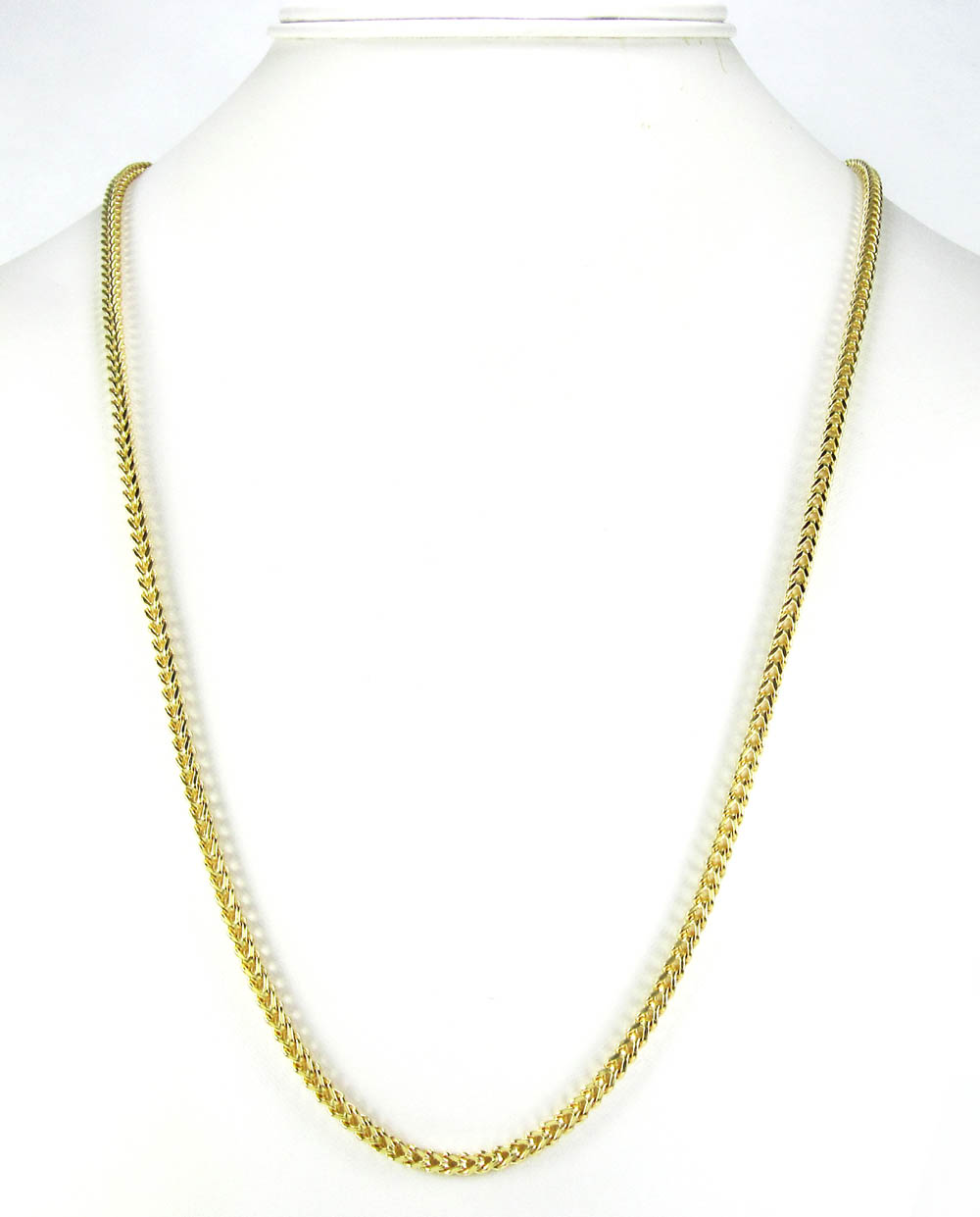 14k yellow gold smooth cut franco link chain 22-34 inch 3mm - Image 5