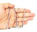 14k white gold smooth cut franco link chain 22-34 inch 3mm
