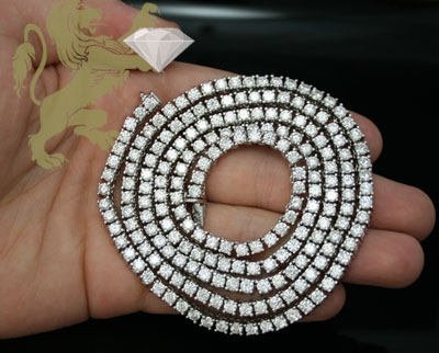 34.60ct 14k white gold round 20 pointer diamond tennis link chain 30