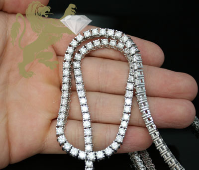 34.60ct 14k white gold round 20 pointer diamond tennis link chain 30