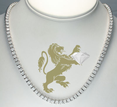 34.60ct 14k white gold round 20 pointer diamond tennis link chain 30