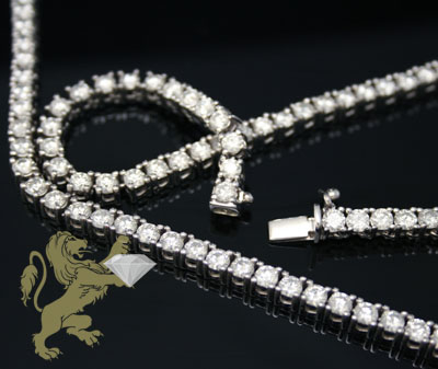 34.60ct 14k white gold round 20 pointer diamond tennis link chain 30