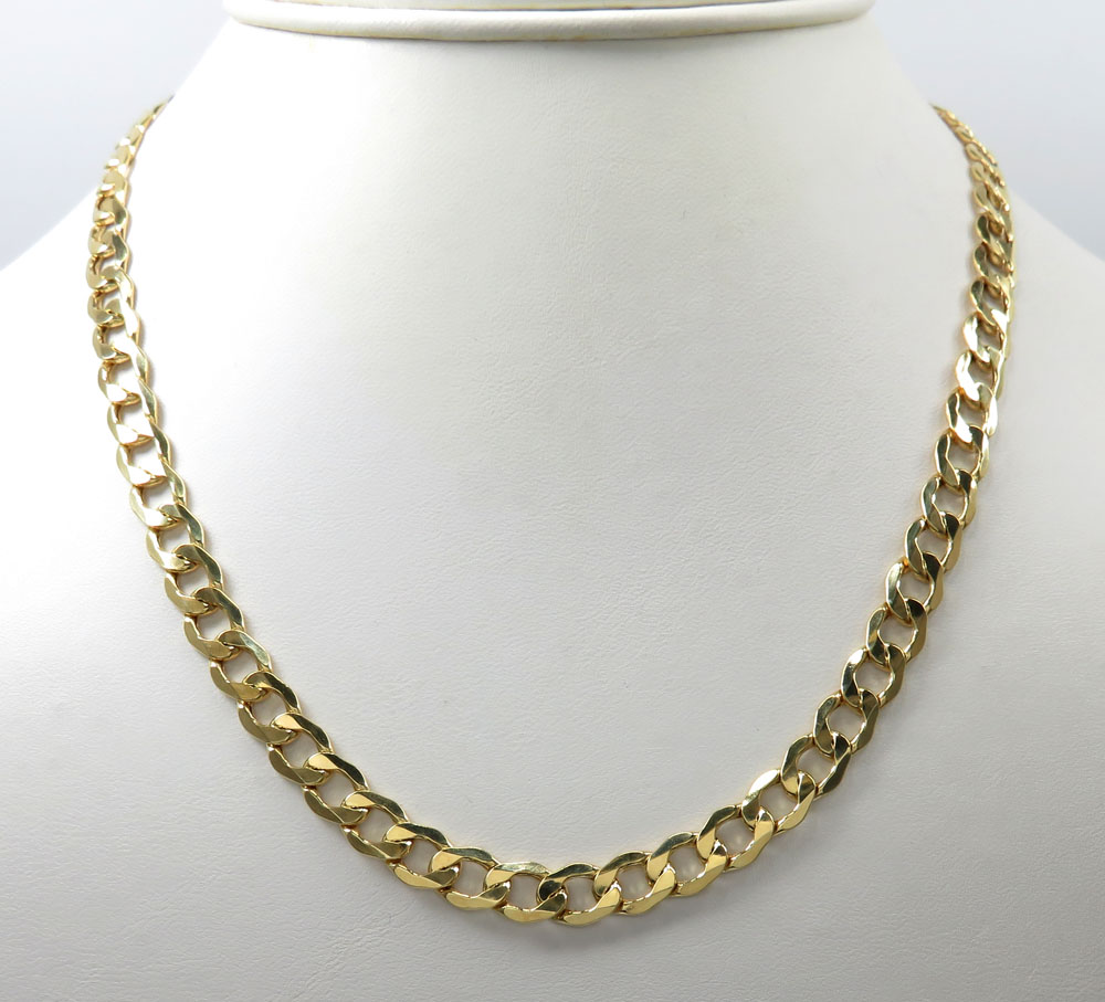 10k yellow gold hollow cuban link chain 20-30 inch 7.5mm - Image 7