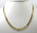 10k yellow gold hollow cuban link chain 20-30 inch 7.5mm