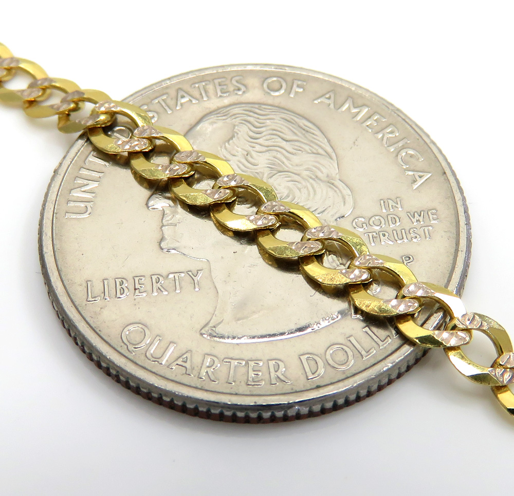 Buy 10k Yellow Gold Diamond Cut Cuban Link Chain 18-26 Inch 3.75mm